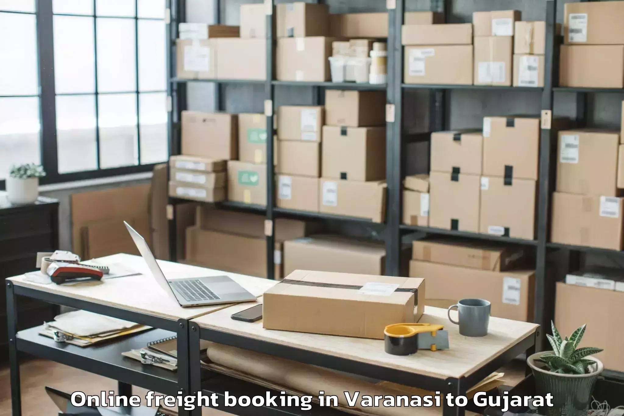 Trusted Varanasi to Amod Online Freight Booking